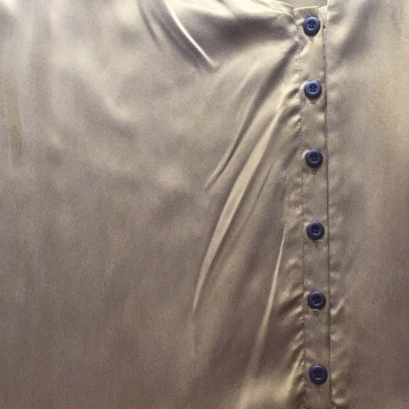 Assymetrical olive green silk tunic - Picture 4 of 5